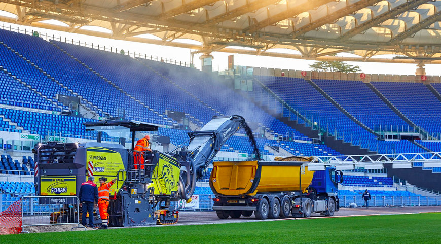 Cold milling in the sports hub of the Eternal City